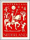Een postzegel met sinterklaas afbeelding van Nederland